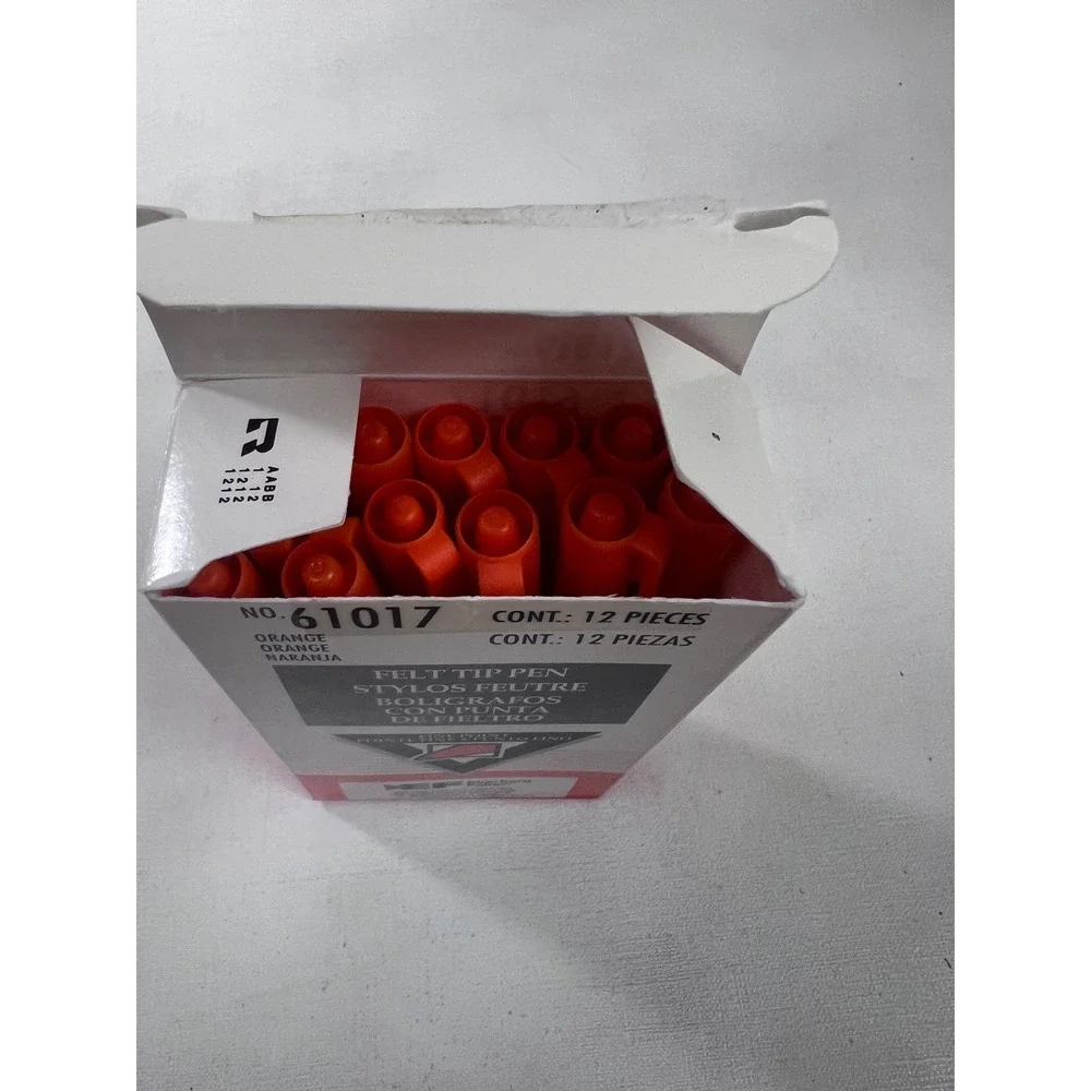 Eberhard Faber Orange Felt Tip Pens Fine‎ Point 12 Count Vintage Open Box